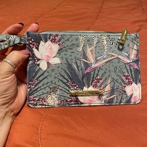 Betsy Johnson Floral Gray Wristlet Clutch